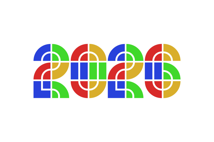 Colorful 2026 number logo template design