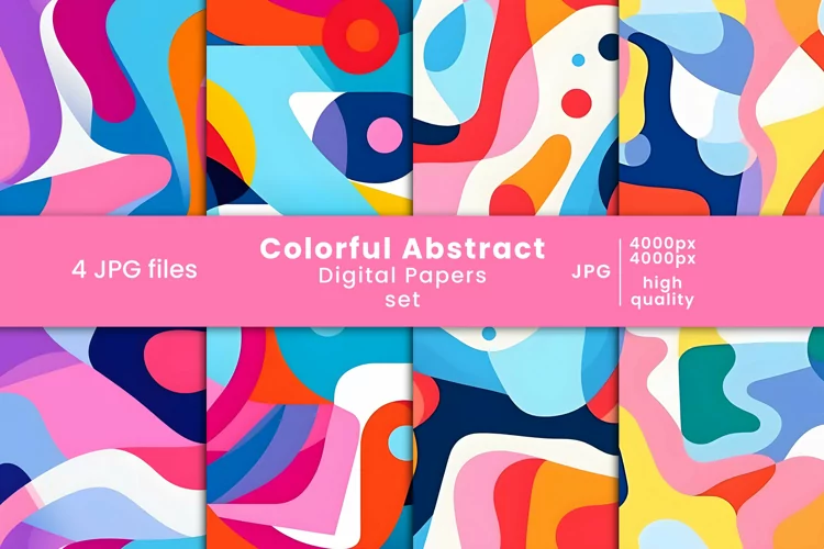 colorful abstract digital paper and patterns