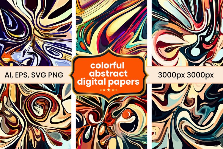 colorful abstract digital papers and pattern designs