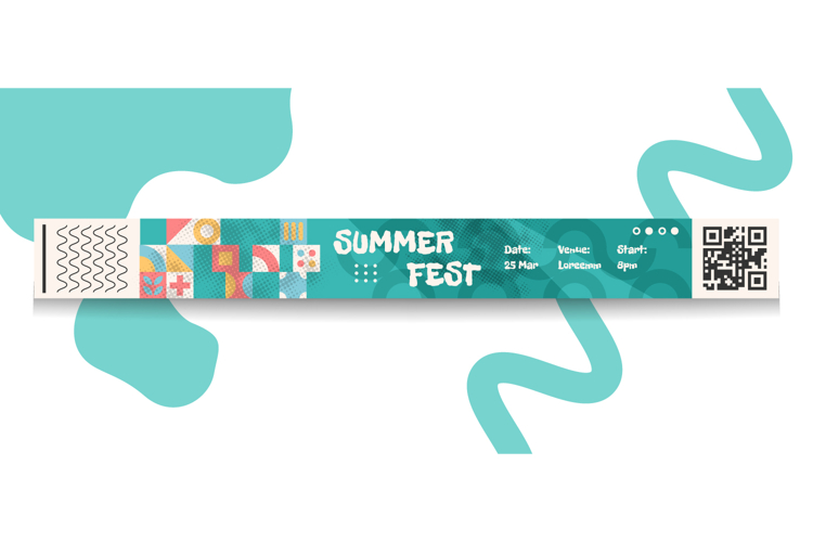 Colorful and modern event for entrance summer festival templ