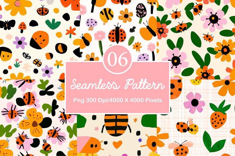 Colorful Backgrounds Ladybug Pattern