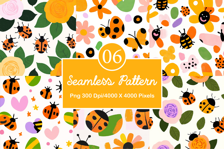 Colorful Backgrounds Ladybug Pattern