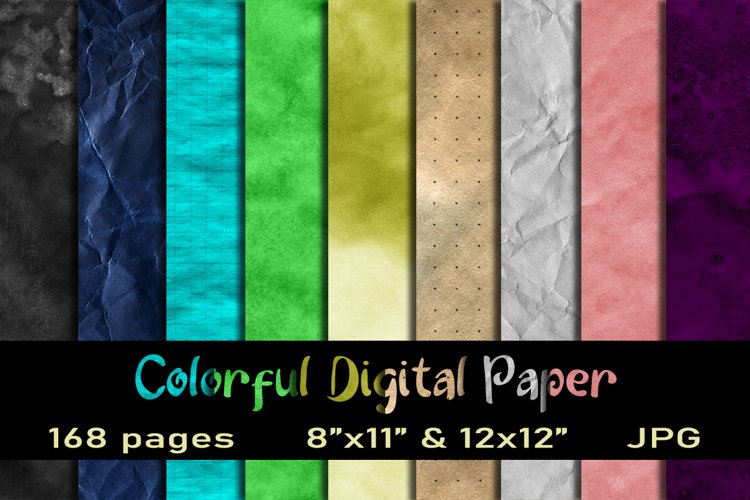 168 Colorful Digital Paper Big Bundle example image 1