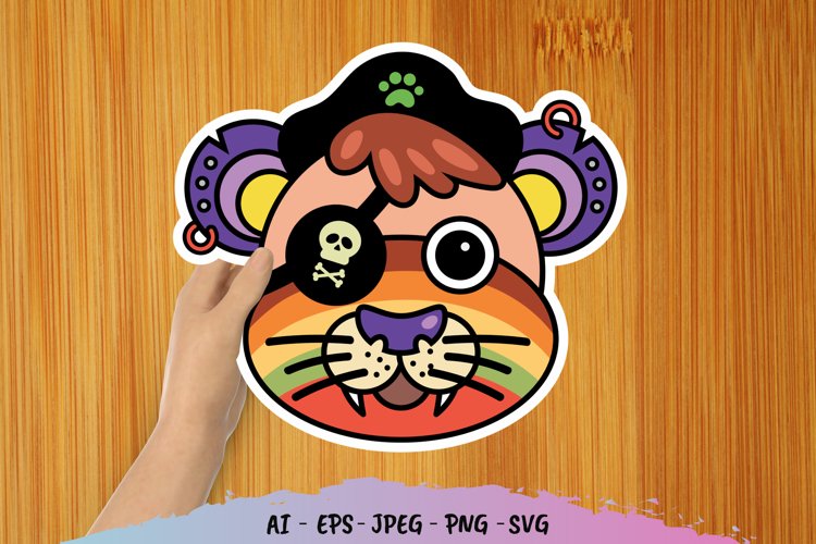 Colourful Beast Pirate Sticker example image 1