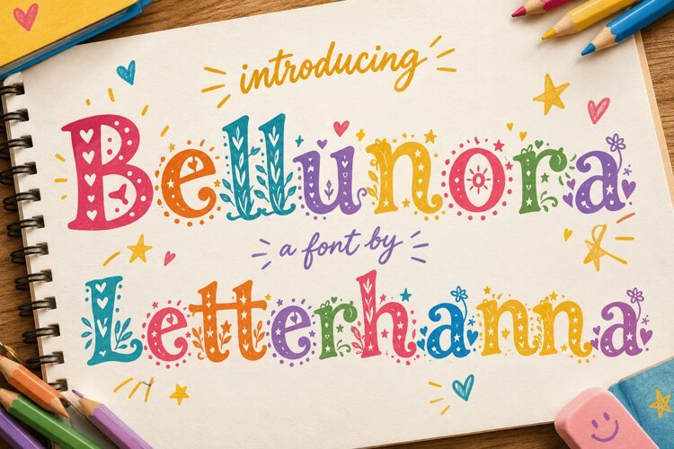 Bellunora: The Girly Font That Turns Plain Text Into Art example image 1