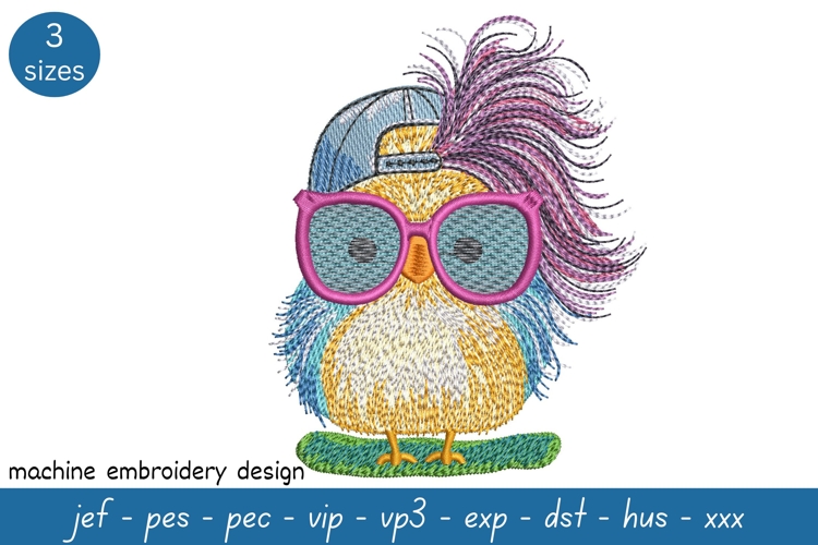 Colorful Bird Embroidery Design - Funny Embroidery Pattern