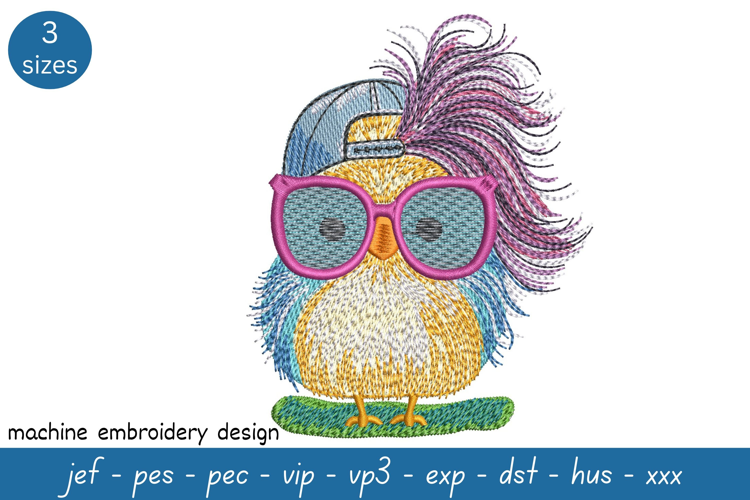 Colorful Bird Embroidery Design - Funny Embroidery Pattern