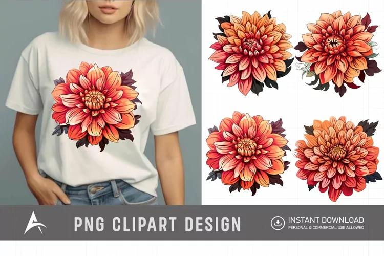 Watercolor Colorful Birth Month Flower Clipart