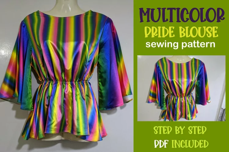 Multicolor Pride Blouse sewing pattern - Step by Step PDF