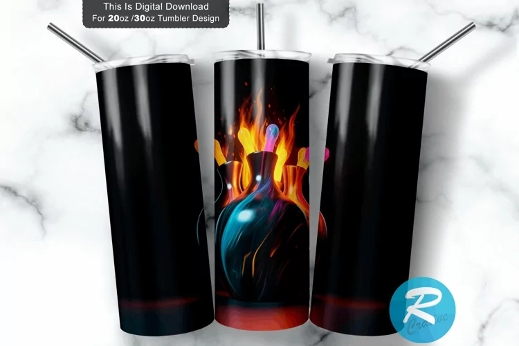 Colorful Bowling Fire 20oz/30oz Skinny Tumbler