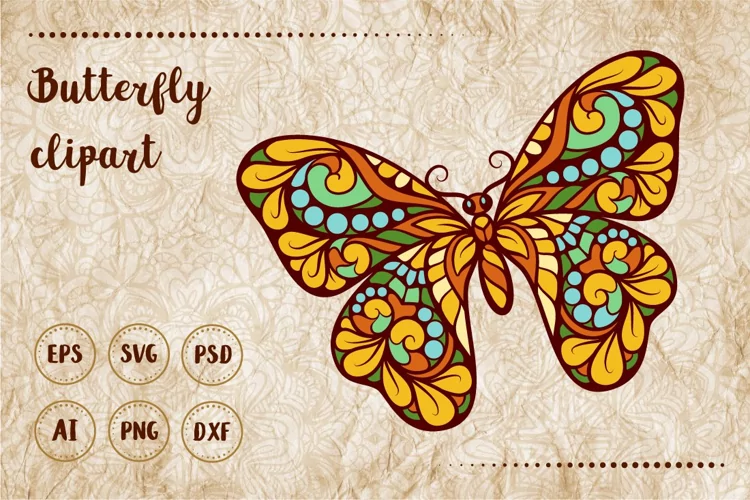 Colorful butterfly clipart
