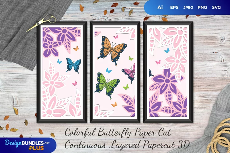 Butterfly Paper Cut | Continuous Layered Papercut