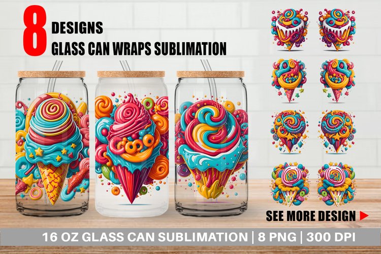 Colorful Candy Glass Can Wraps