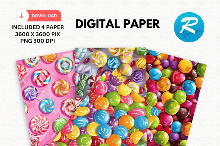Colorful Candy Digital Paper, Candy Background