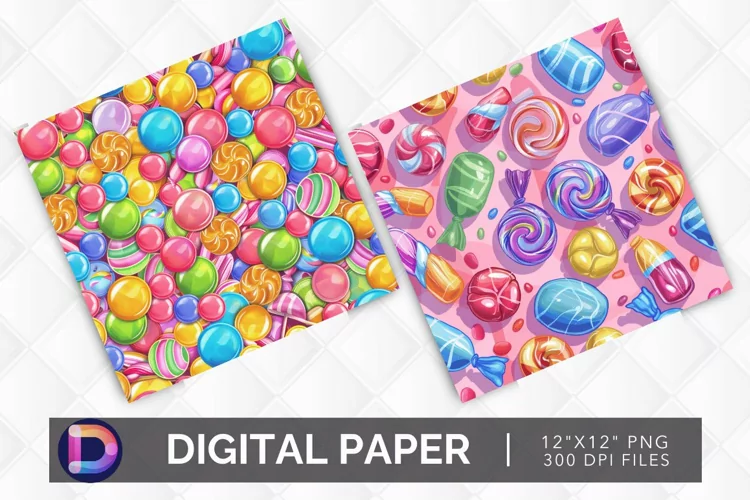 Colorful Candy Seamless Digital Paper