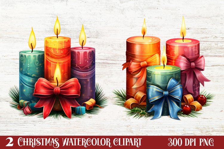 Colorful Christmas Collection Clipart Bundle Colorful Christ