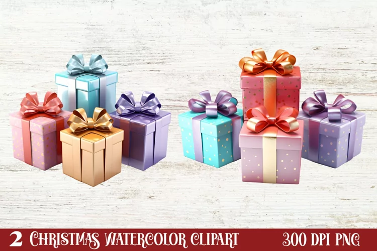 Colorful Christmas Collection Clipart Sublimation