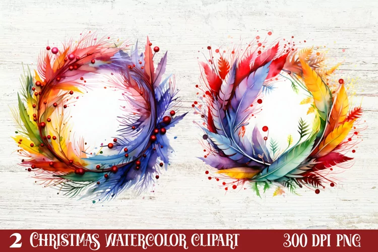 Colorful Christmas Collection Clipart Sublimation
