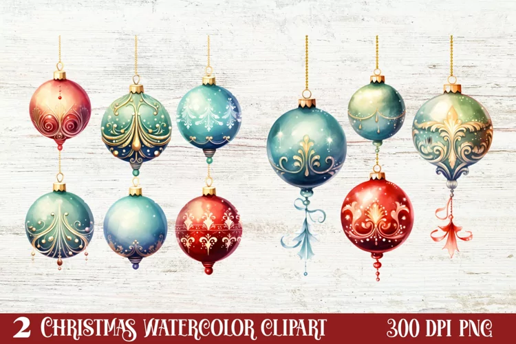 Colorful Christmas Collection Clipart Sublimation
