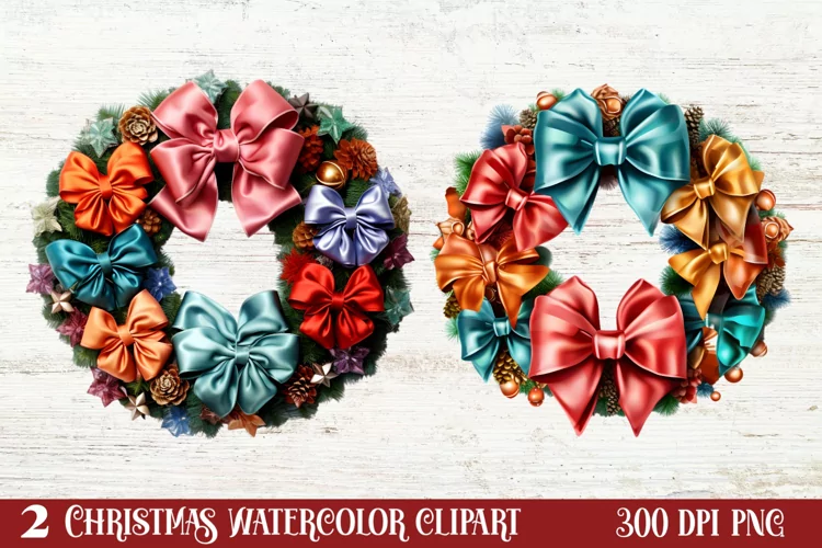 Colorful Christmas Collection Clipart Sublimation