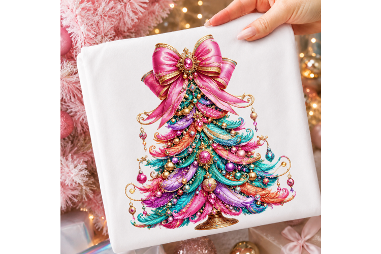Colorful Christmas tree clipart