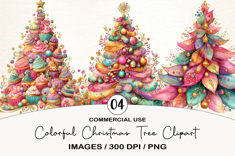 Colorful Christmas Tree Clipart