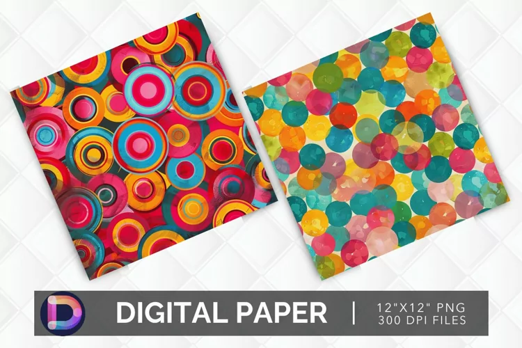 Colorful Circle Digital Paper
