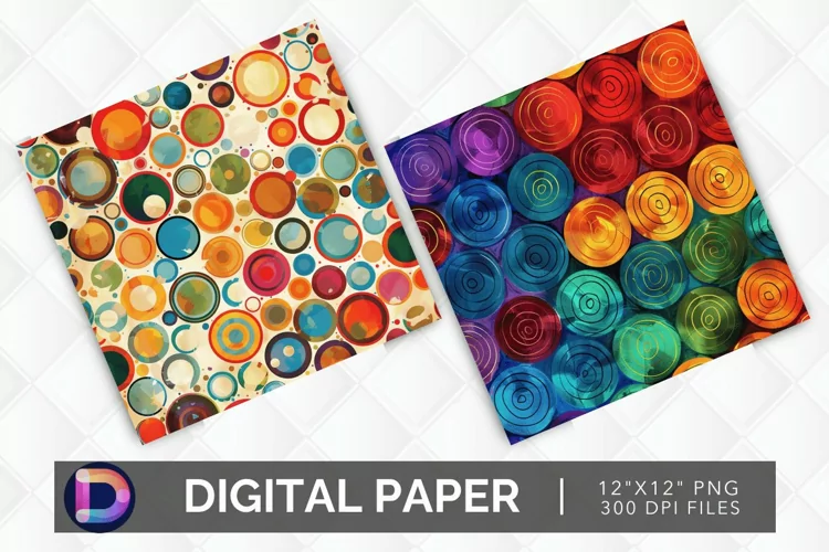 Colorful Circle Digital Paper