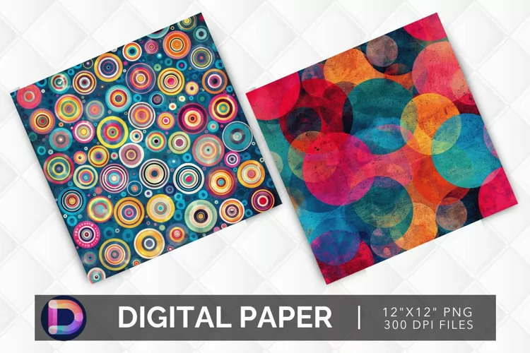 Colorful Circle Digital Paper
