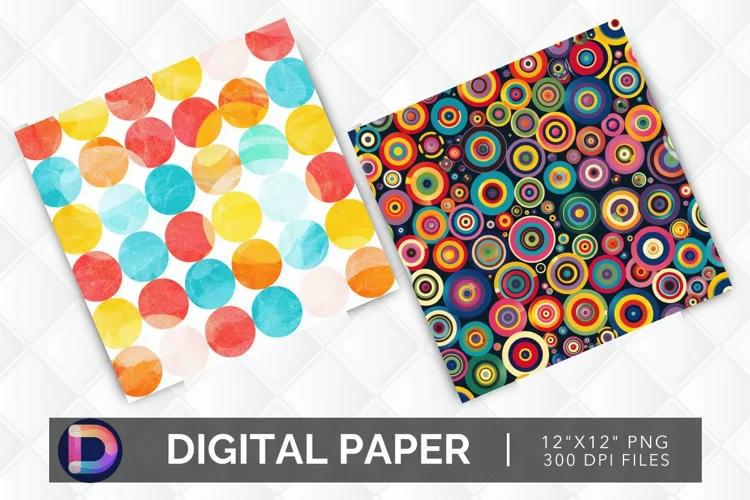 Colorful Circle Digital Paper