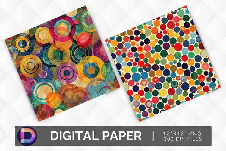 Colorful Circle Digital Paper