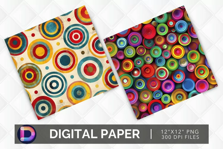 Colorful Circle Digital Paper
