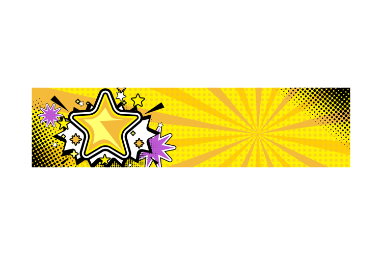 Colorful comic abstract background template horizontal banne