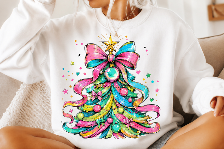 Colorful Coquette Christmas Tree Png