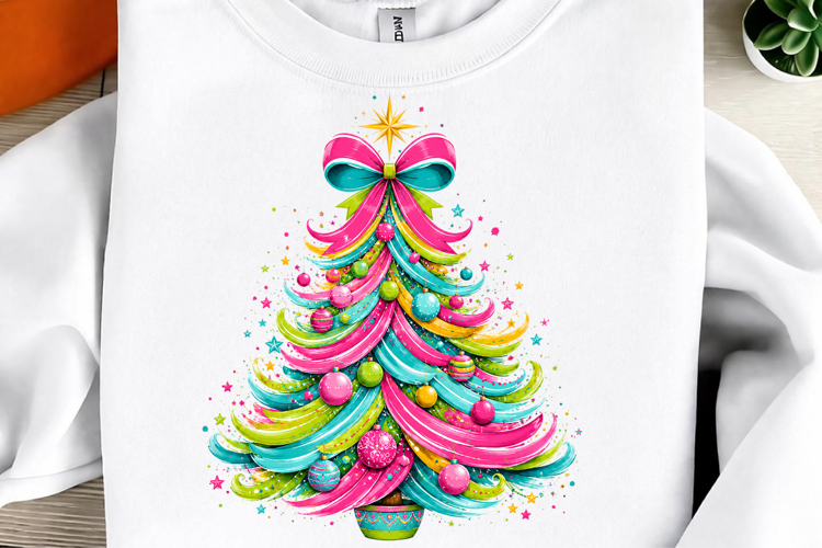 Colorful Coquette Christmas Tree Png