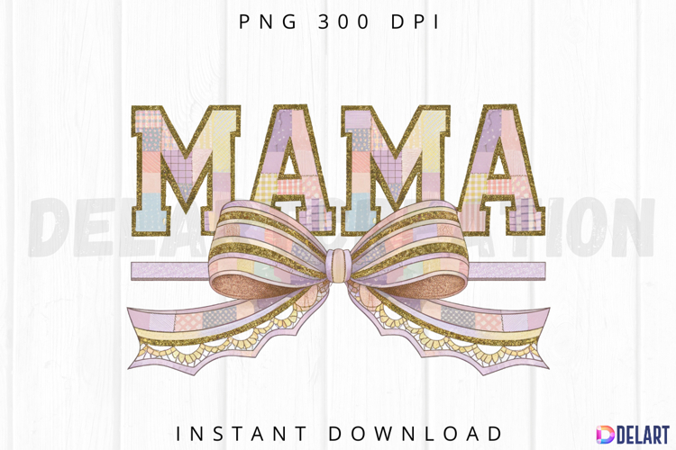 Coquette Glitter Mama Sublimation PNG