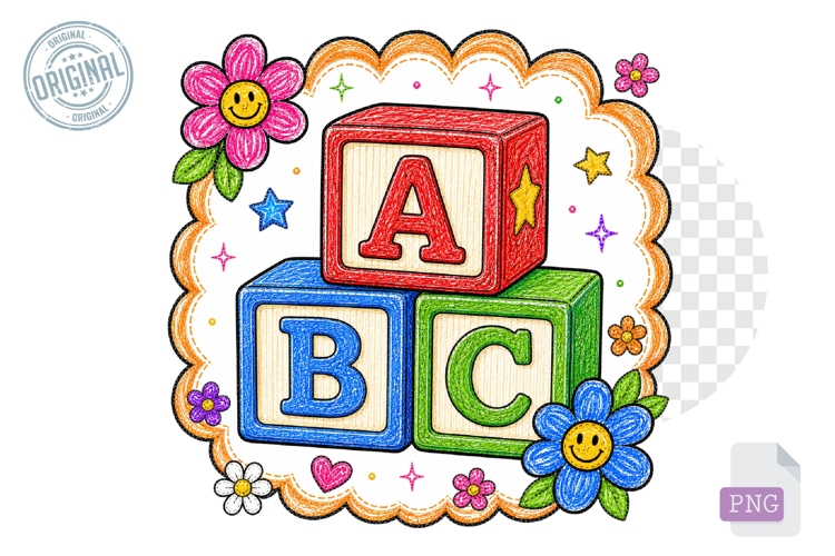 Colorful ABC Blocks Clipart PNG Learning School Design