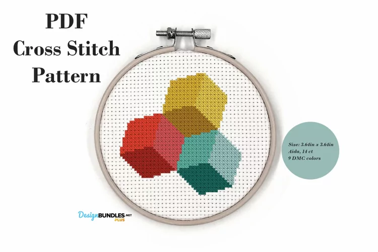 Colorful Cubes Cross Stitch Pattern PDF File