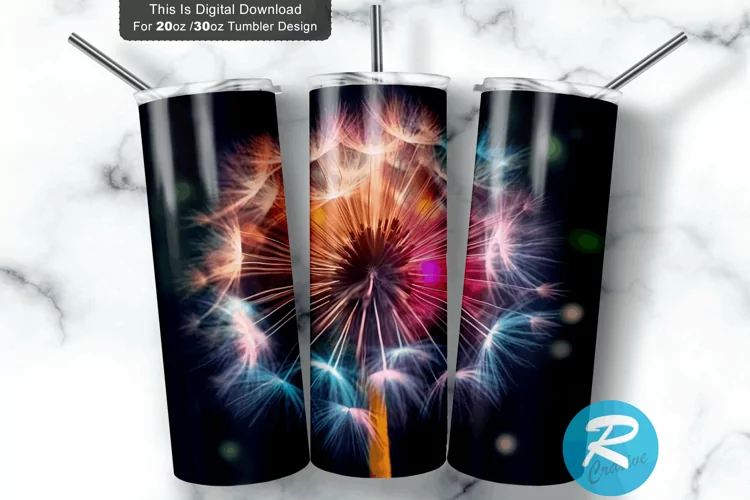 Colorful Dandelion 20oz/30oz Skinny Tumbler