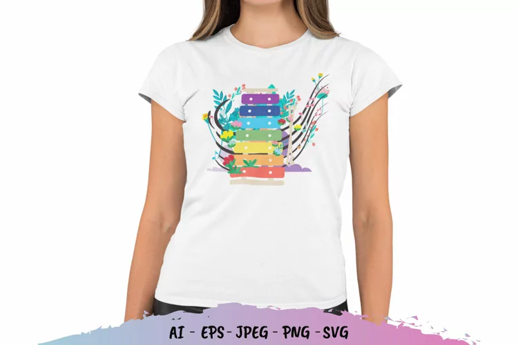 Colorful Decorative Floral Music Key Note - Xylophone