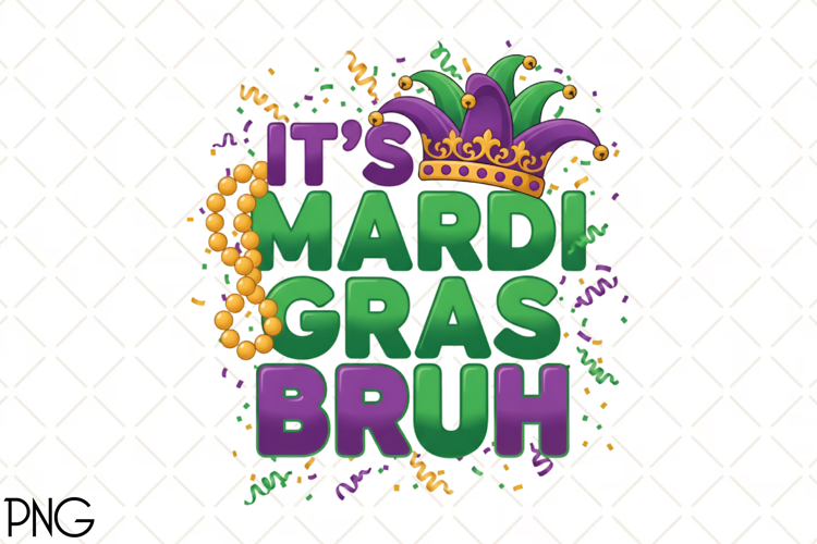 Colorful Digital Mardi Gras PNG