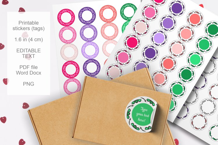 Colorful Doodles Small Round Labels 24 per Paper