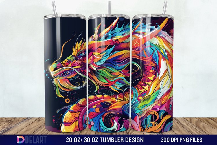3D Tranquil Desert Oasis Stained Glass Tumbler Wrap example image 1