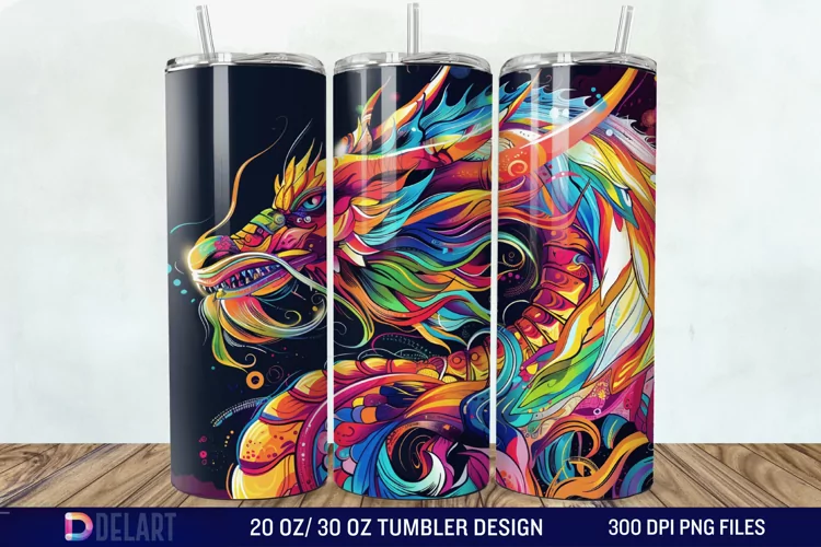 3D Tranquil Desert Oasis Stained Glass Tumbler Wrap