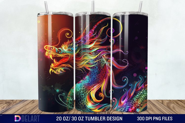 Colorful Dragon Tumbler Wrap