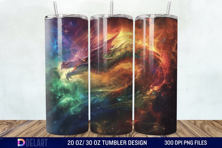 3D Tranquil Desert Oasis Stained Glass Tumbler Wrap example image 1