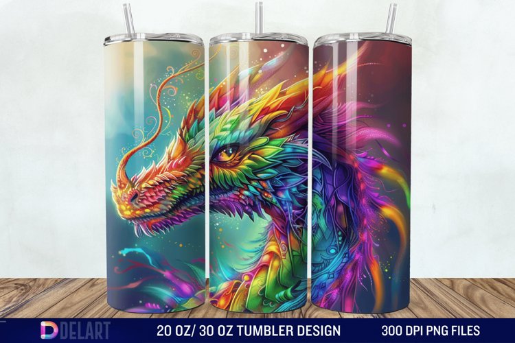 Colorful Dragon Tumbler Wrap