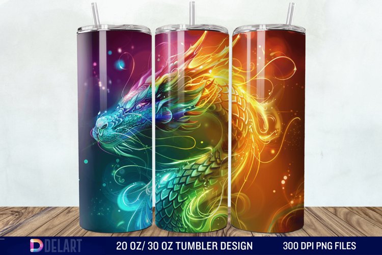 Colorful Dragon Tumbler Wrap example image 1