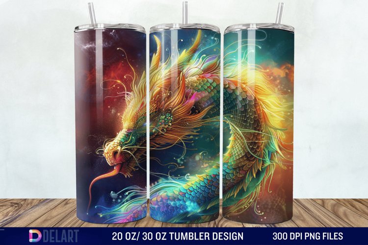 3D Tranquil Desert Oasis Stained Glass Tumbler Wrap example image 1