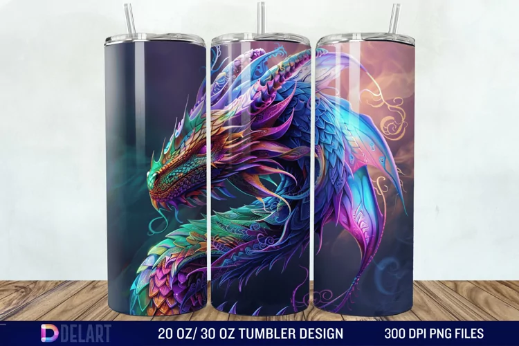 Colorful Dragon Tumbler Wrap